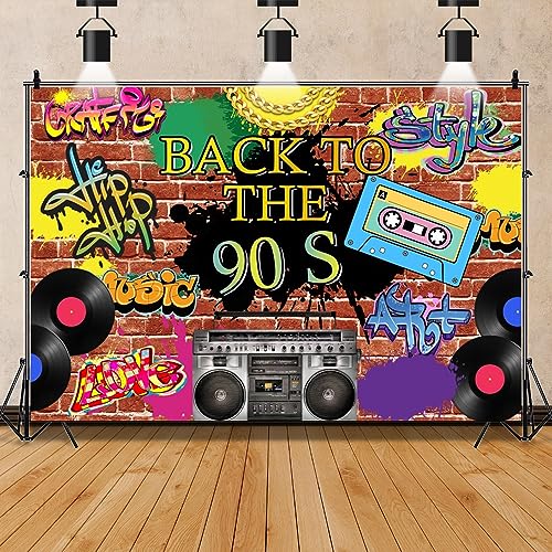 Pnylzzyxh 10x8ft Back to The 90s Backdrop for Photoshoot Party Decorations