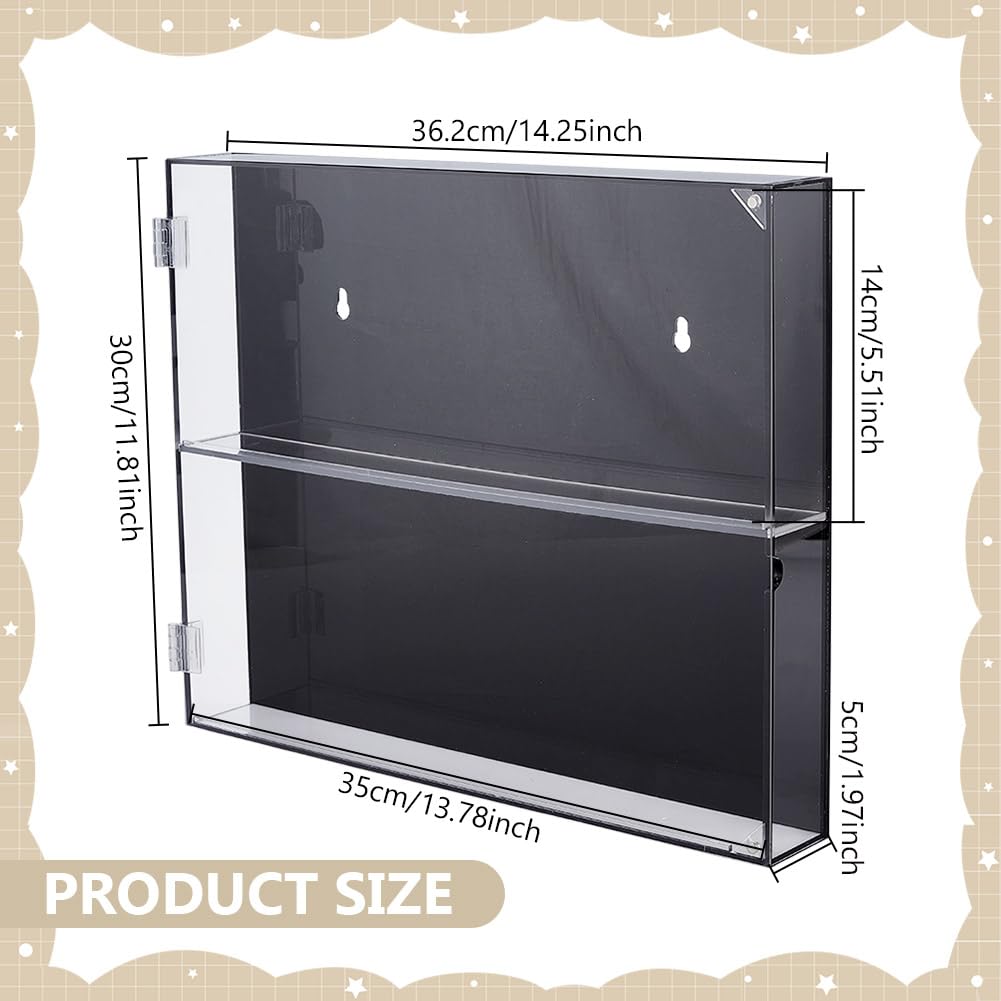 UNICRAFTALE Baseball Card Display Case Acrylic Sports Trading Cards Displays Frame 2-Tier Wall Mounted Baseball Trading Card Display Cases Wall Organizer for Sports Gift Collection - Image 3