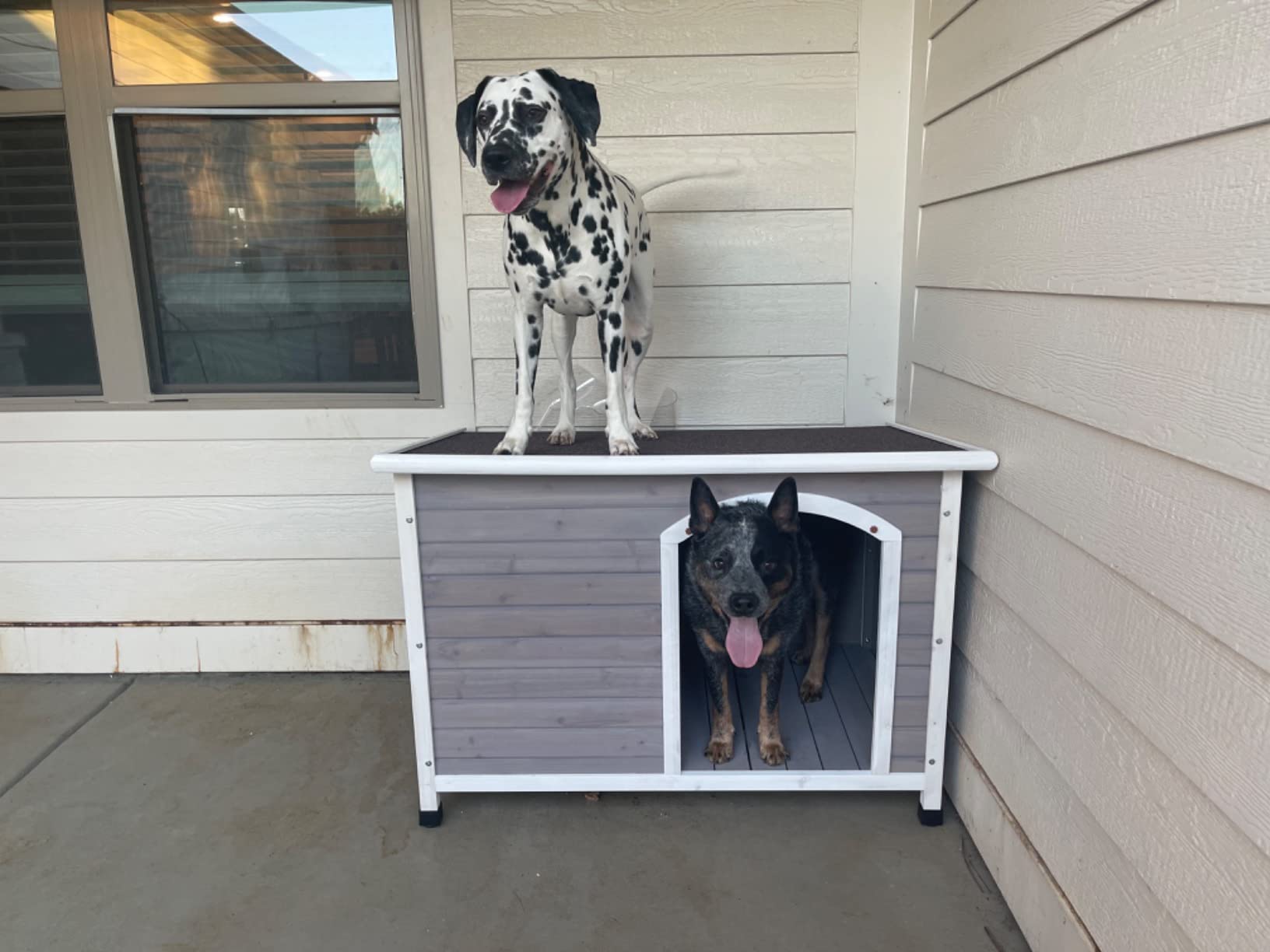 33/mo Finance 40" Wood Dog Houses Outdoor Insulated, Weatherproof Dog Houses Outside with