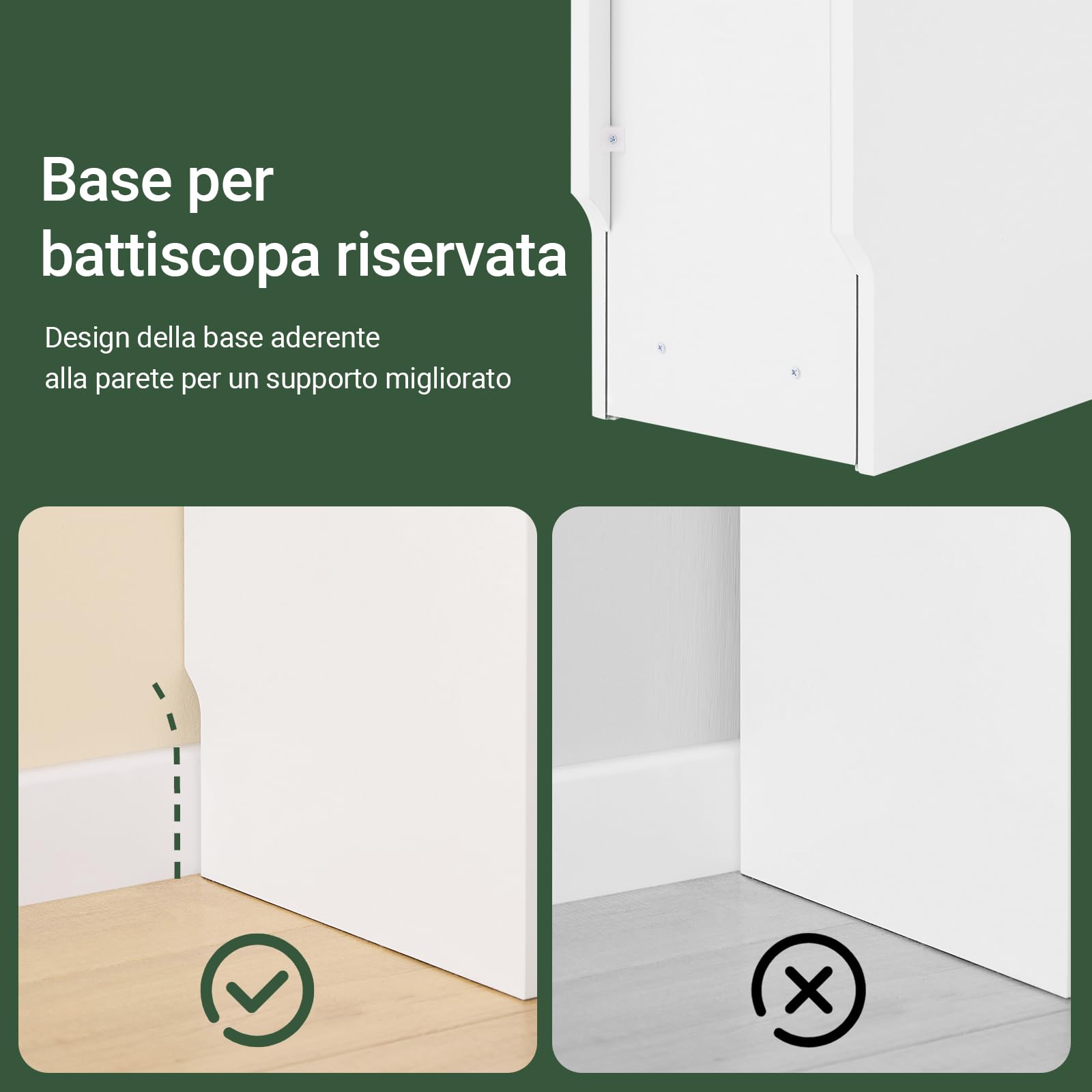 SoBuy comodino camera da letto 20 cm, tavolino da letto e tavolino salotto con cassetto fisso e frontale a onde, tavolino salvaspazio per camera e piccoli ambienti, Bianco, 20x35x60 cm, FBT111-W