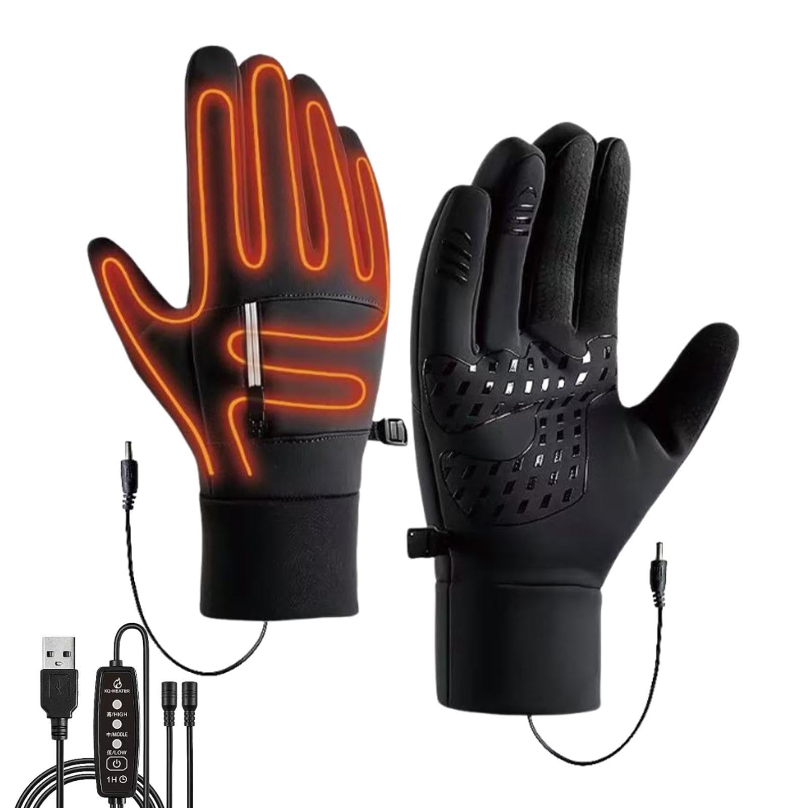 Guanti Invernali con Riscaldamento Muffole Antivento per Freddo Invernale | Guanti Da Sci Riscaldati Per Le Attività All'Aperto Sci Ciclismo Moto Guida Equitazione Escursionismo Pesca Campeggio