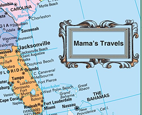 Coolowlmaps United States Wall Map Political Usa Color Poster W22"Xh17" - Large Type Rolled Paper #TOP1