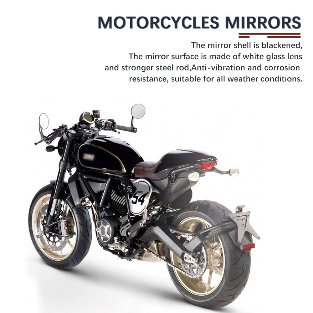 Amazon | バイクミラーバーエンドミラーマットブラック7/8インチ22mm