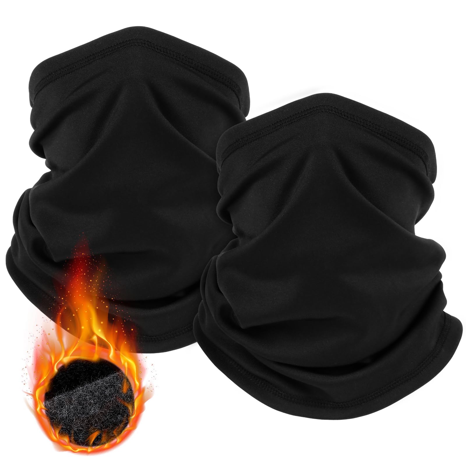 WFKKMEQ Face Covering Bandana, 2PCS Multifunctional Headwear Neck Warmer Snood for Men Women Bandana Face Mask Windproof Neck Scarf Neckwear for Cycling Skiing Running