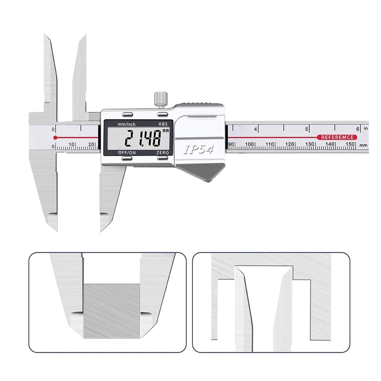 Oberer Nutklaue Erweiterter Digitalanzeige-Messschieber 0-150mm 0-200mm 0-300mm Erweiterter Innendurchmesser-Messschieber(0-150mm)