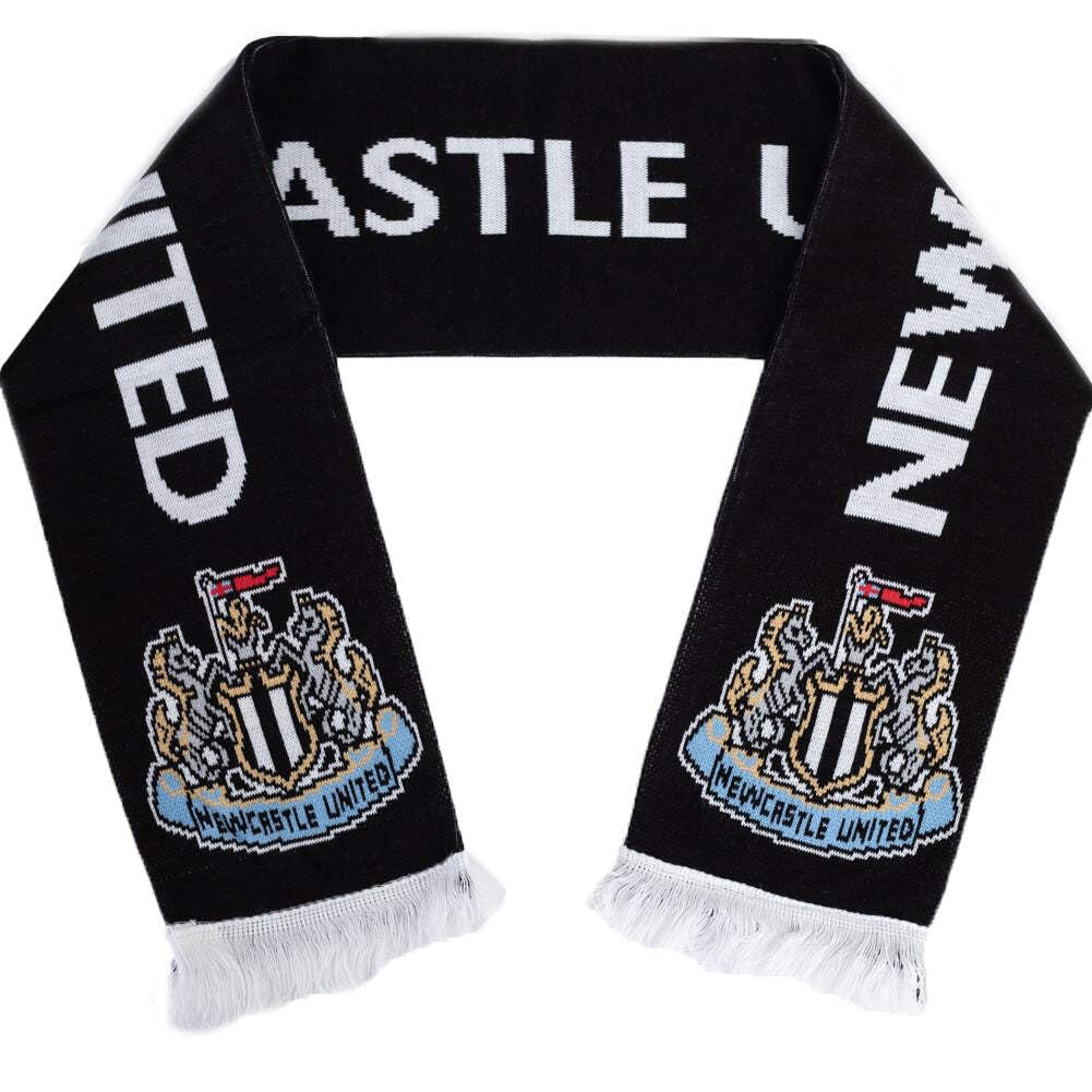 Oficjalny szalik Newcastle United Black Crest Design, 180 cm, Czarny, biały, L