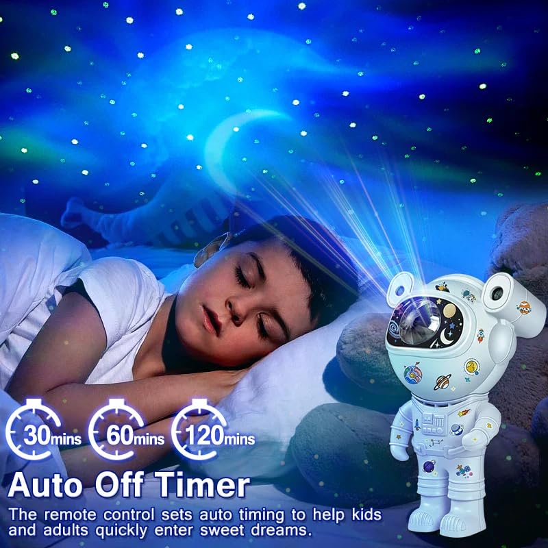 Image of Abs Astronaut (Speaker) Galaxy Projector Lamp with Inbuilt Bluetooth Speaker Robot Star Sky Space Night Light with Remote 360 Adjustable for Home, Gifts, Baby, Gaming Room and Dance Party, Led