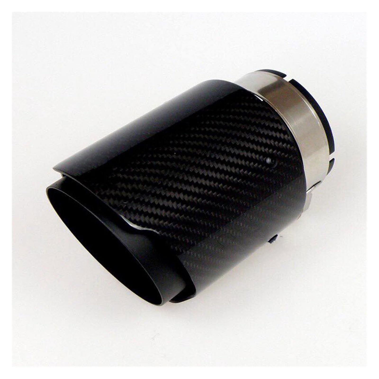 Marmitta per BMW E46 Tubo Nero Opaco Tubo Marmitta per Tubo di Scarico Automobile Universale in Acciaio Inossidabile in Fibra Carbonio Tubo Scarico (Misurare : 54-76MM)