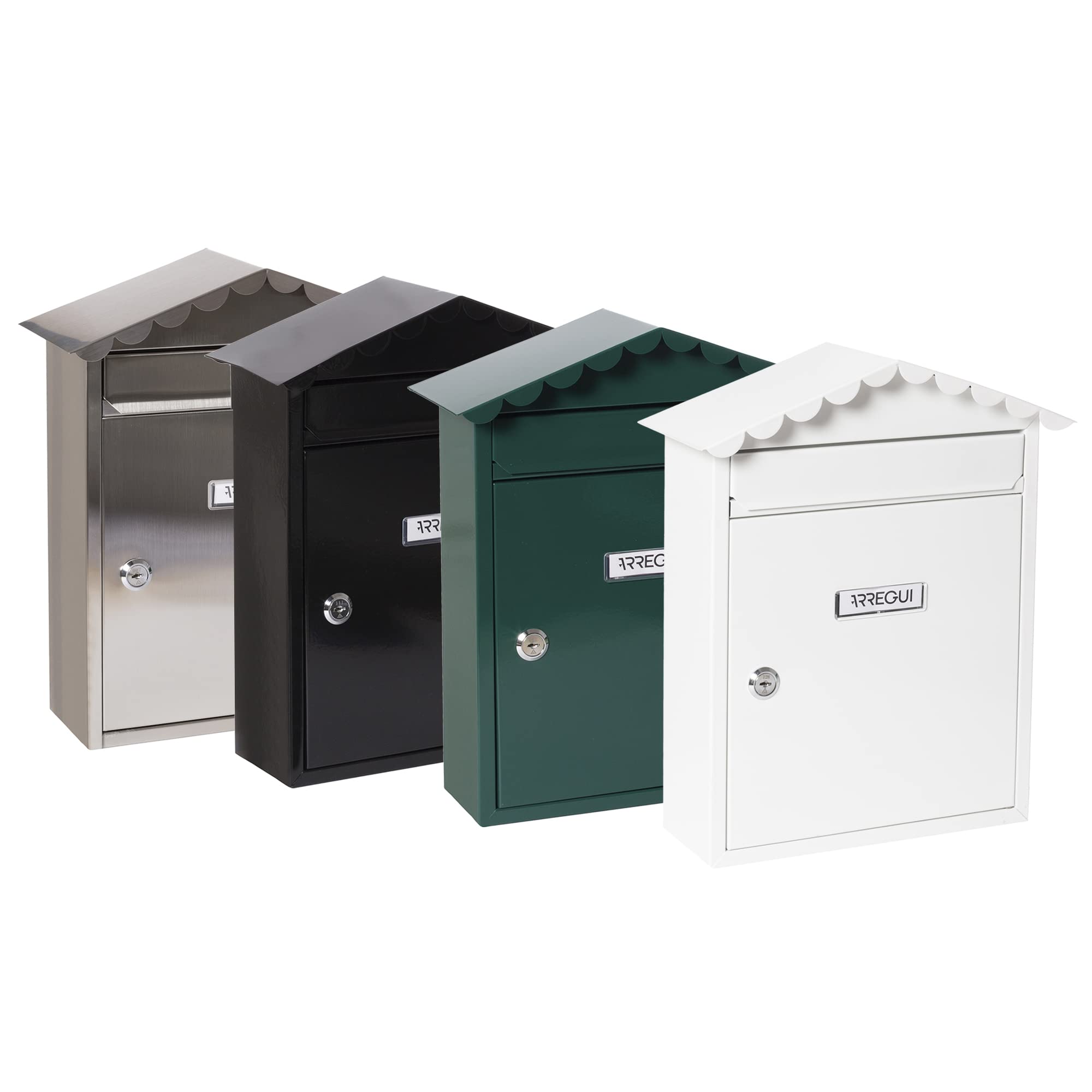 ARREGUI Visit E5741 Boîte aux Lettres en Acier, Taille M (Courrier Format A4, Magazine), Boîte aux Lettres individuelle, Boîte aux Lettres Murale, Anti-Pluie, Facile à Installer, Blanc