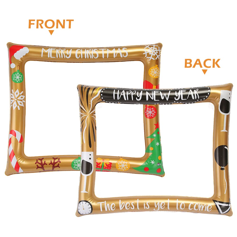 32 Accessoires Photomaton De Noël + Cadre Photo Gonflable - Kit Décoration Pour Fêtes Et Photos Amusantes - 13