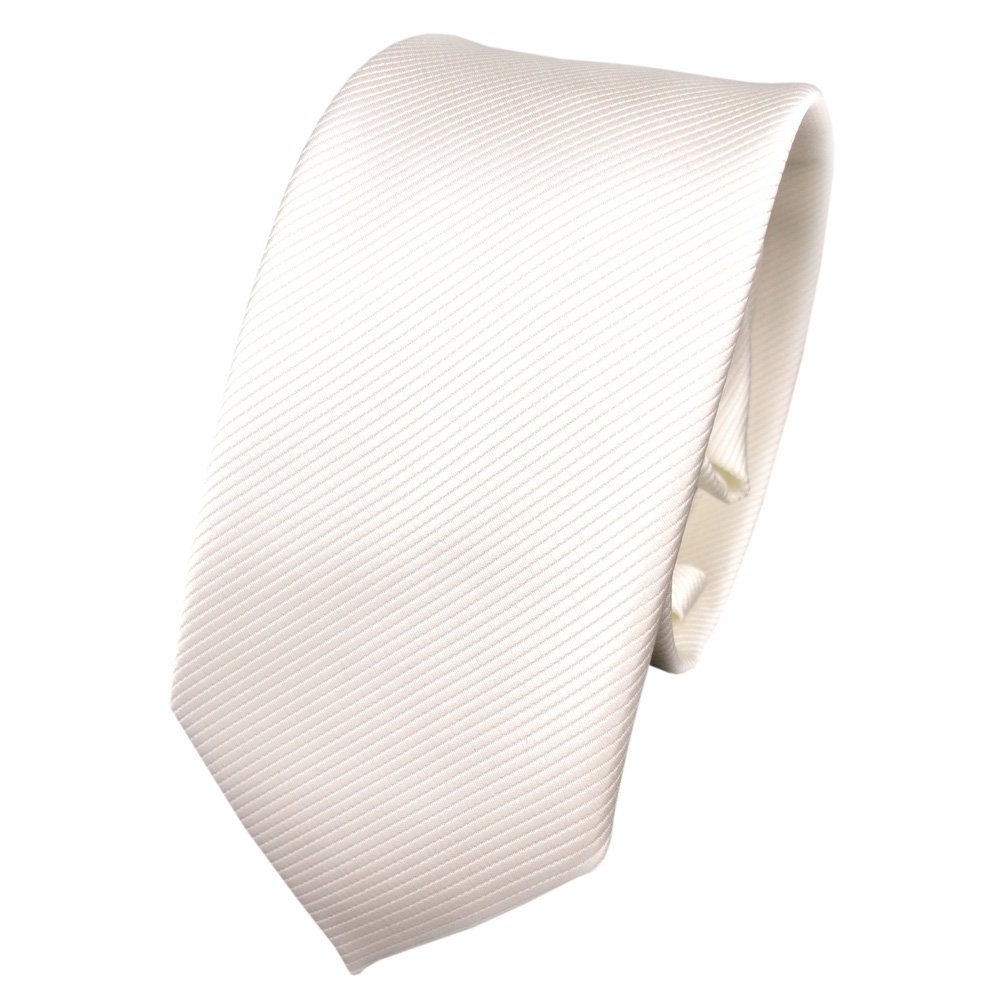 TigerTie - Wąski designerski krawat jednokolorowy uniwersalny wzór prążkowany