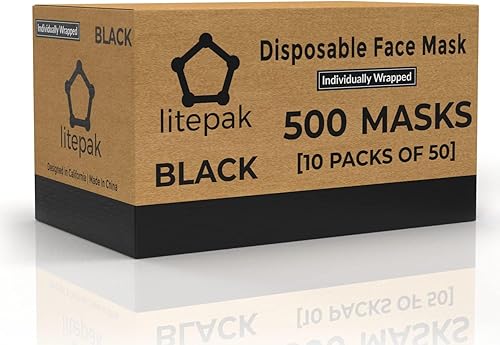 Miniatura 4 de Litepak 500 cubrebocas desechables de alta calidad, suave, alambre de nariz de 3 capas