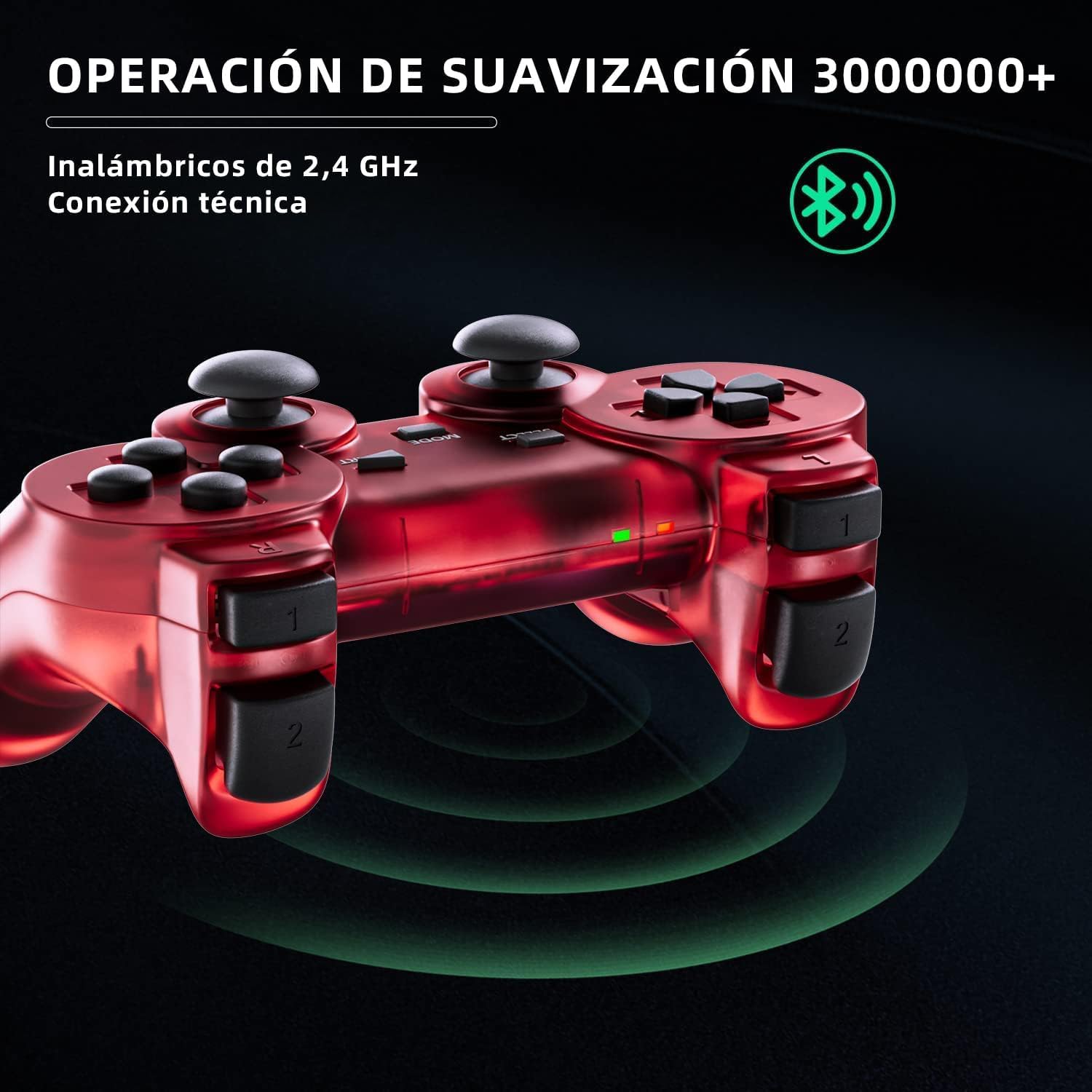 AUFGLO Retro Mando inalámbrico clásico para P-s2/DS2/PC (Rojo+Azul)