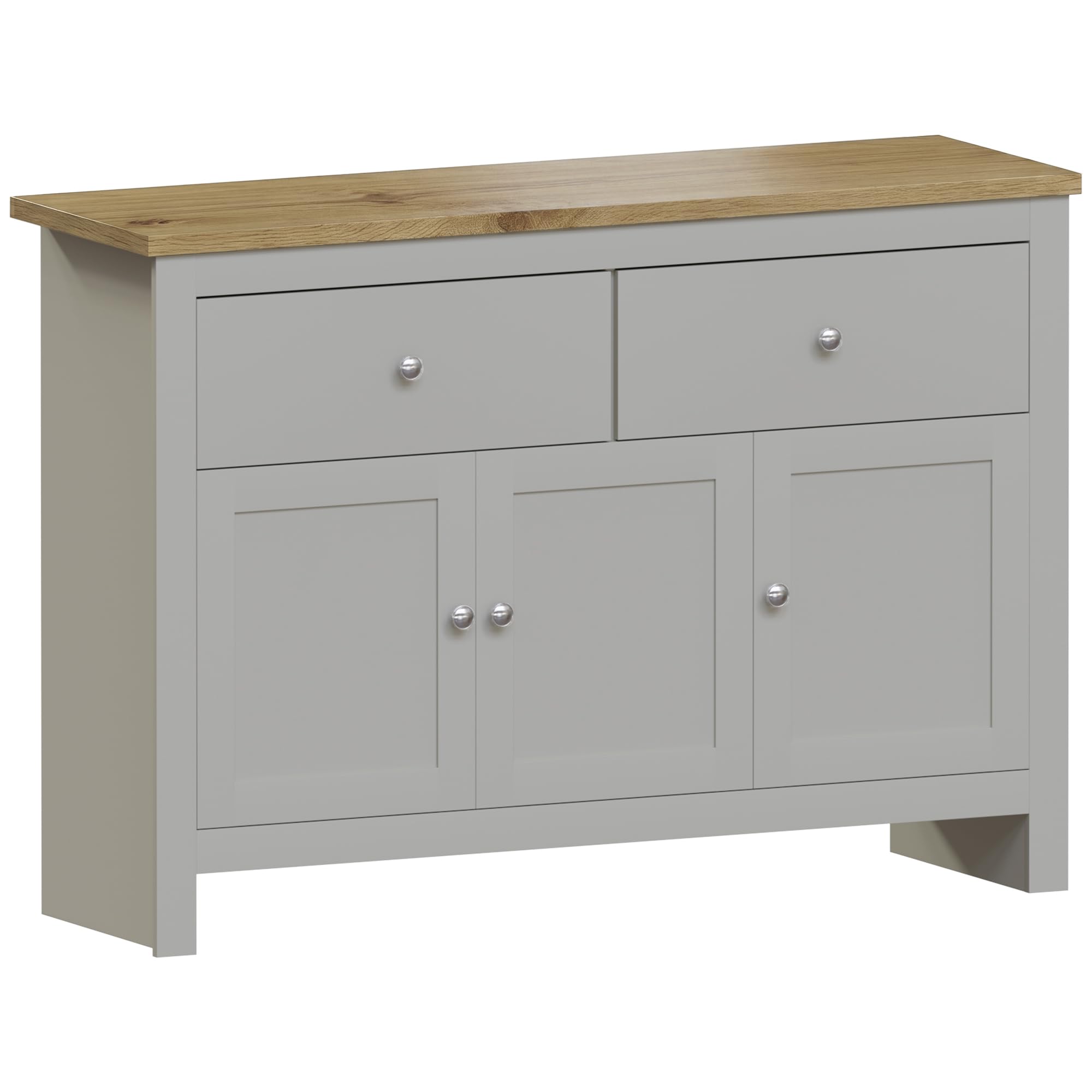 Vida Designs Arlington 2 Drawer 3 Door Sideboard - Grey
