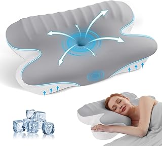 JINXIA Memory Foam Pillows for Sleeping,Ergonomic Orthopedic Neck Support Pillow,Cooling Pillow with Removable Pillowcase for Side,Back, Stomach Sleepers