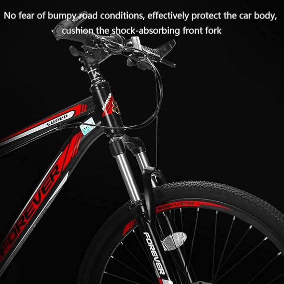24-inch Mountain Bike,24-Speed Bike,Full Suspension Gear,Double Disc Brakes,Adult Bicycle (Color : A)