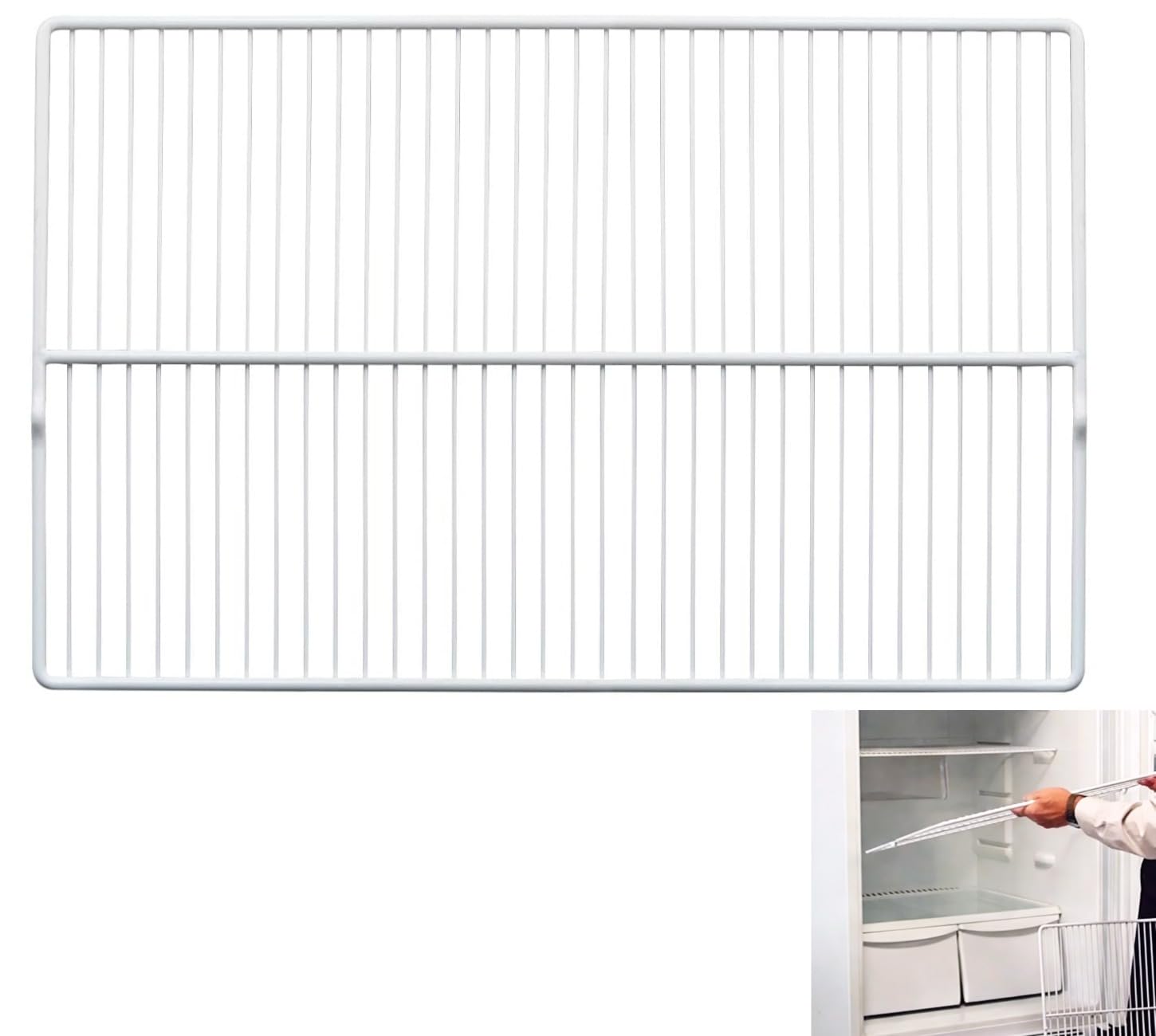 240360908 Refrigerator Wire Shelf 25 3/7 X 16 1/2 Inch Compatible with Frigidaire, Kenmore, Foreverpro 240360901, 240360905, 3189137, AP5805565, EAP9492365 (1 Pack)