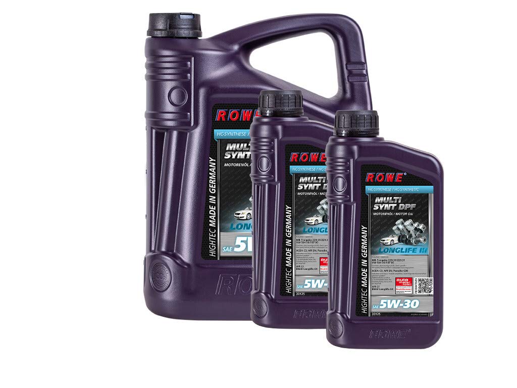 ROWE - 5 + 2x 1 Liter HIGHTEC MULTI SYNT DPF SAE 5W-30 Motorenöl - PKW Motoröl mit Abgasnachbehandlung, Turboaufladung