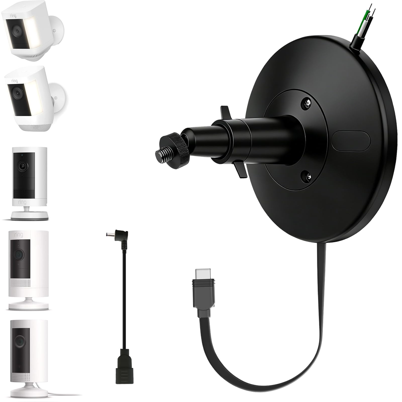 Kit de cableado impermeable IP67 para cámaras Ring Outdoor y Stick Up en color negro 8