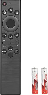 BN59-01385A Voice Remote Control Compatible with Samsung TV Neo QLED, The Frame & Crystal UHD Series Q60BD/Q60B/QN85B/Q80 Replacement Controller with Netflix PrimeVideo TV Plus Buttons with Batteries
