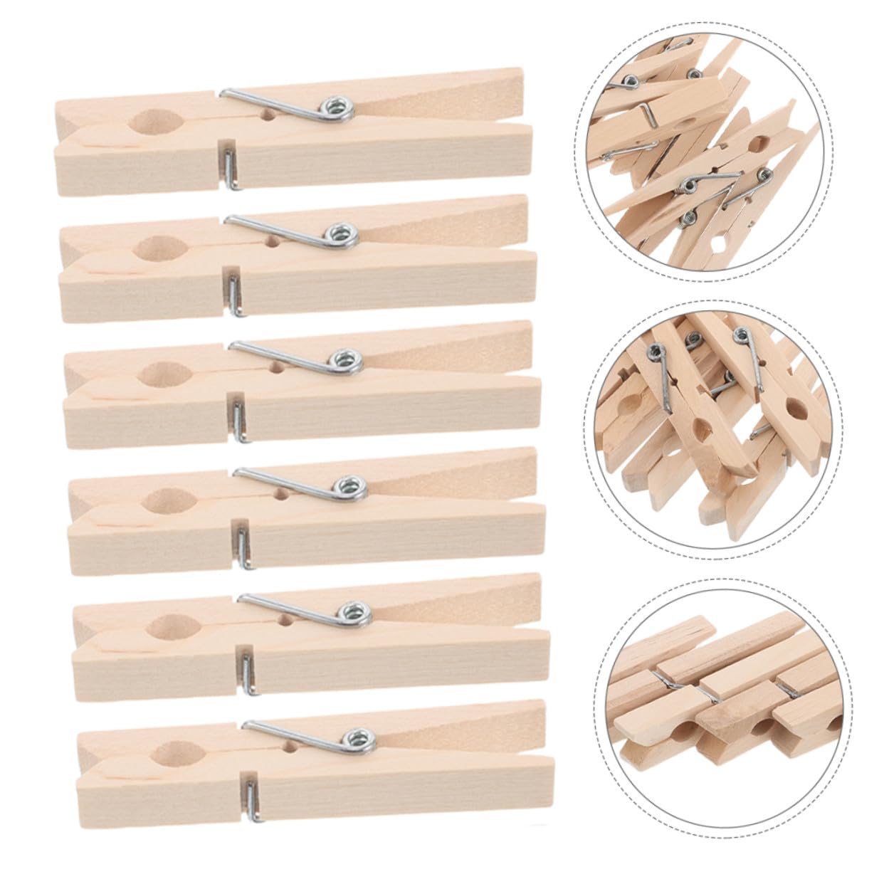 iplusmile 70 Piezas Pinzas de Madera para Ropa y Manualidades de Unidades Clips Antideslizantes Resistentes al Viento para Colgar Calcetines Toallas Fotos y Notas Decorativas