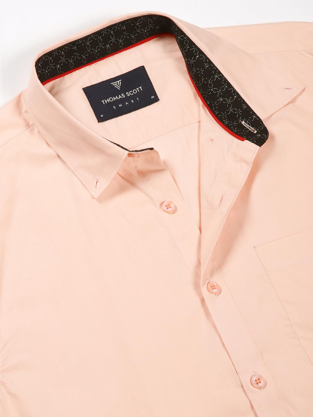 Thomas Scott Uomo | Tinta unita | Manica lunga | Slim Fit | 100% cotone | Button Down | Tasca singola | Camicia formale