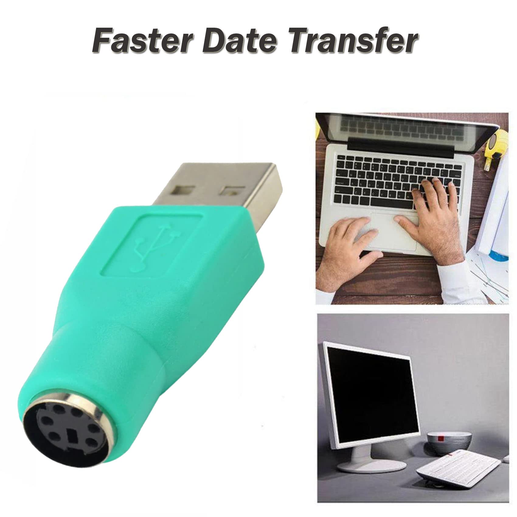 Adattatore PS2 To USB - Convertitore Maschio PS2 A Femmina USB Per Mouse E Tastiera