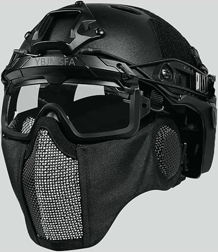 Airsoft Schnelle Helme Airsoft Mesh Maske, Halbgesicht Mesh Masken Und Taktische Anti Nebel Sicherheit Schutz 2 Mode Goggles, Halloween CS Spiel Set Cover