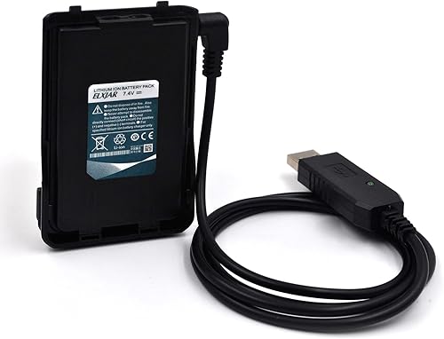 Miniatura 6 de Paquete de 2 baterías de iones de litio de 7.4 V 2200 mAh de repuesto con cable de carga USB para radios bidireccionales Baofeng UV-S9 UV-S9 UV-S9