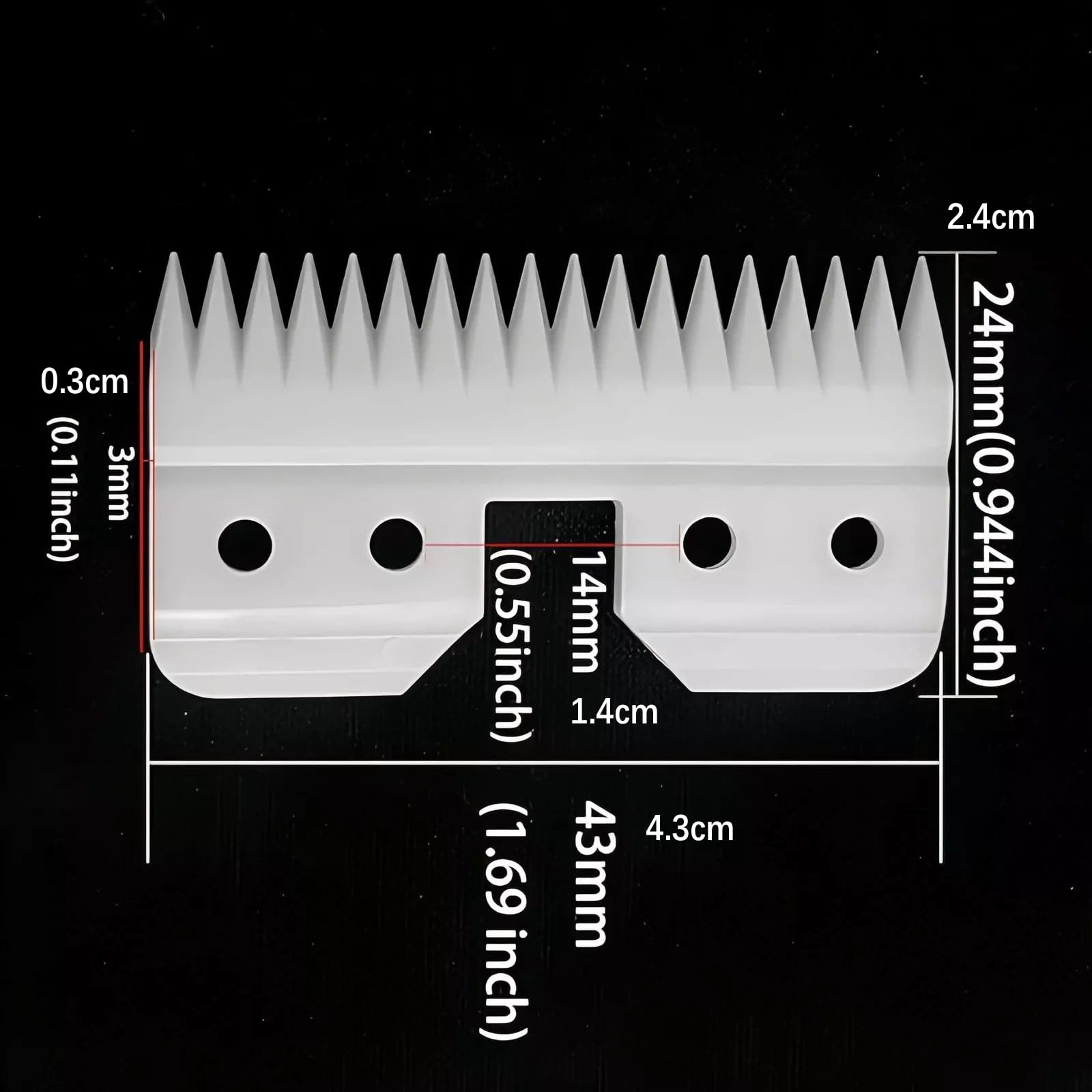 Lot de 3 lames de rechange en céramique à alimentation rapide pour tondeuse Oster A5
