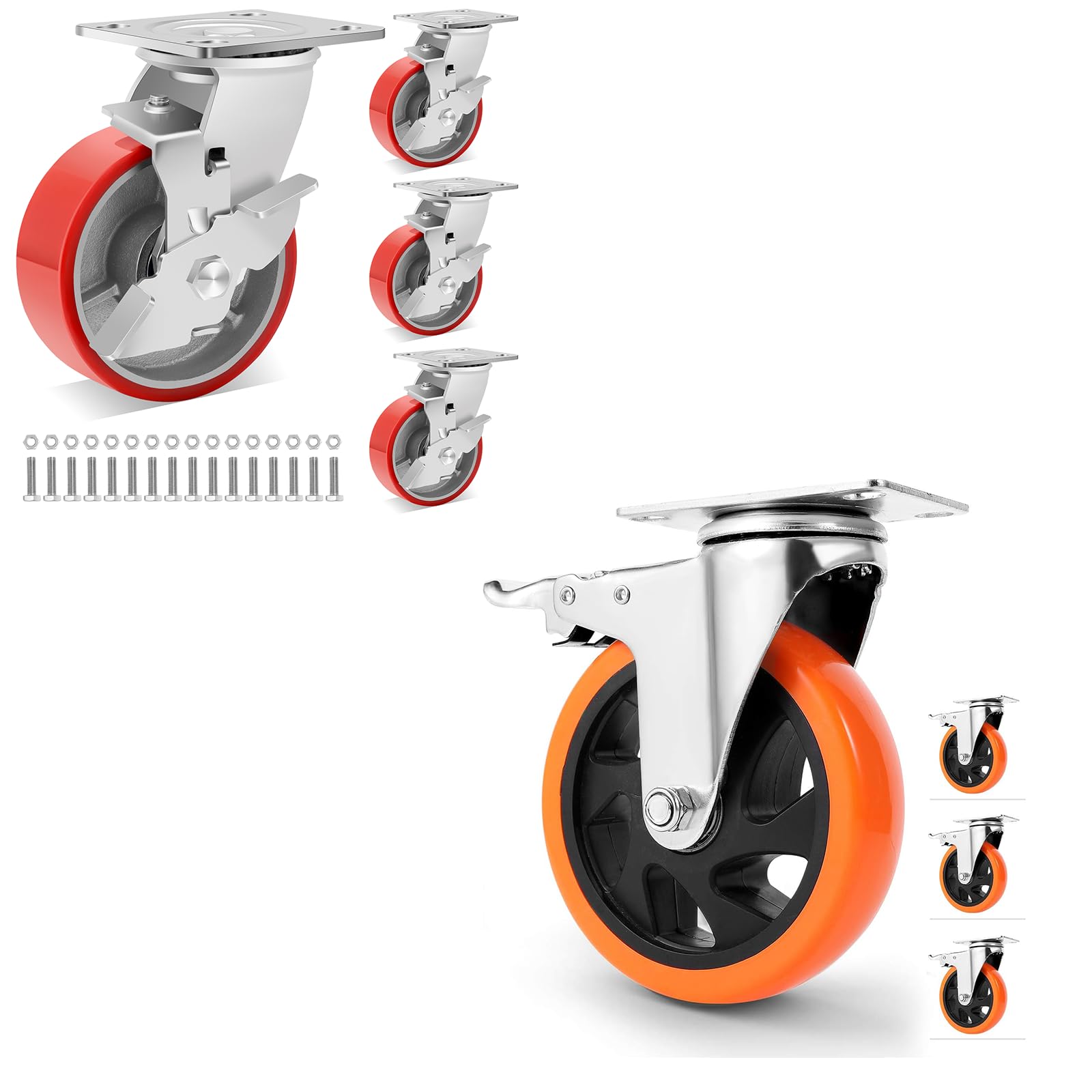 Sohnvwtgd 5 Inch Swivel Caster Wheels And Heavy Duty Casters Set Of 4 Bundle