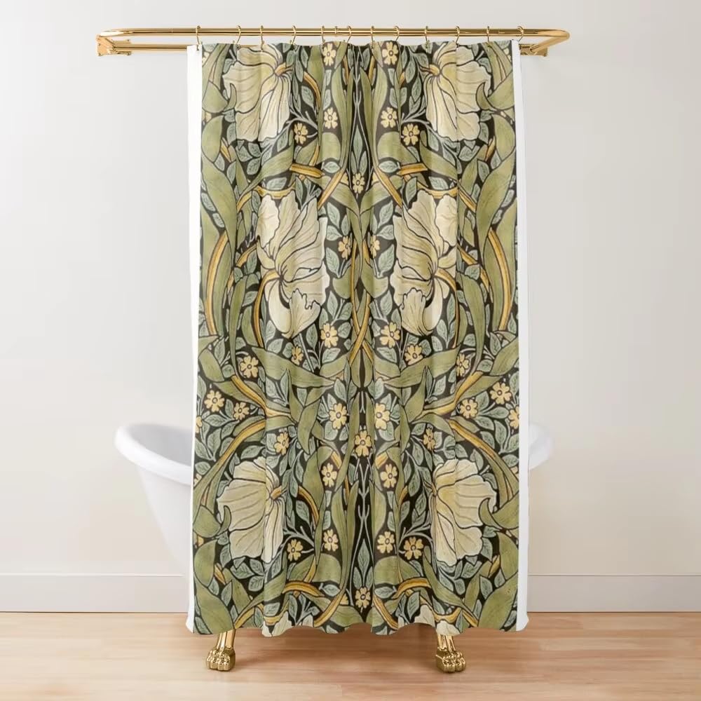 Eiwaxu Bathroom Shower Curtain William Morris Shower Curtain,Green Set For Bathtub Curtains For Hotel Bath Tub Shower Stall 180X200cm/71X79in(Width X Heigh)