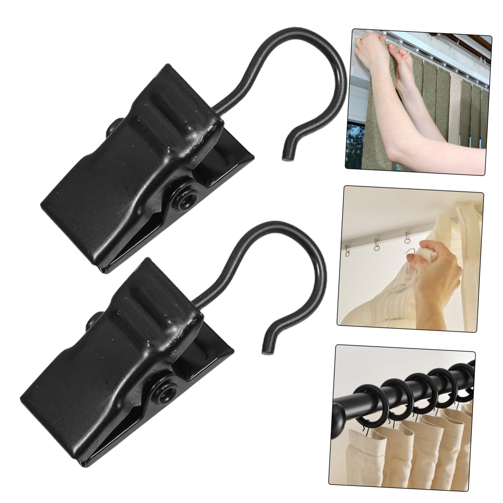 Homoyoyo 100pezzi Fermagli e Ganci per Tende in Ferro Clip per Tende e Doccia Accessori per Appendere Asciugamani e Decorazioni Senza Strumenti Design Elegante