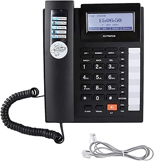 ATAAY Fixed Landline Telephone Landline Phone Large Buttons Extension Set Corded Phone with Speakerphone with LCD Display Home Office Hotel Telephone