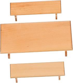 KICHOUSE 1 Conjunto De Simulação De Mesa E Cadeira Decoração De Madeira Decoração De Casa Mini Móveis Mesa De Jantar Em Miniatura Mini Bonecas Mini Casa Em Miniatura Conjunto De Móveis De