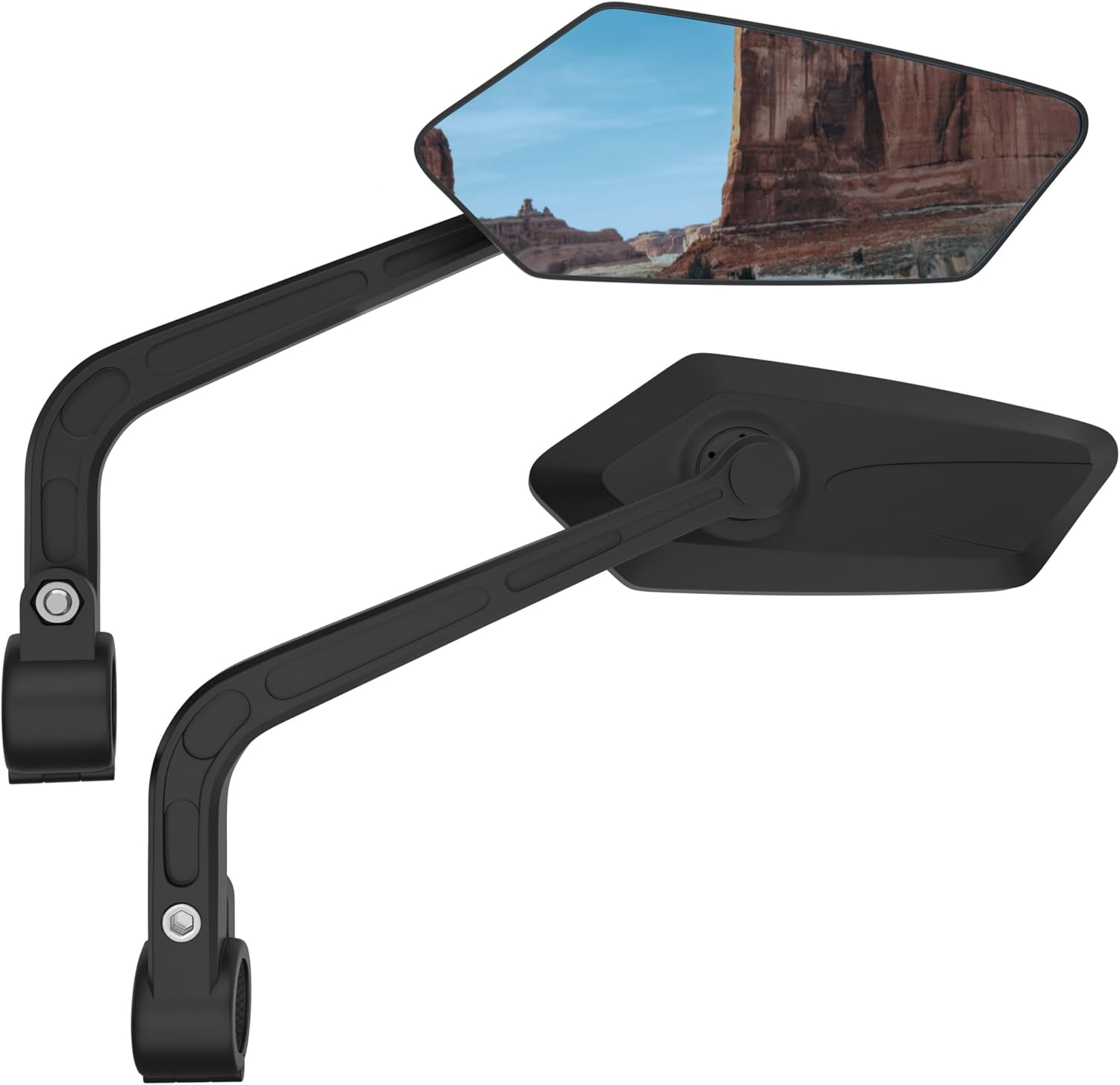 Handlebar Bike Mirror | Blu-ray Scratch Resistant Glass Lens | Bicycle Rear View Mirrors for Ebike | eBike Accessories