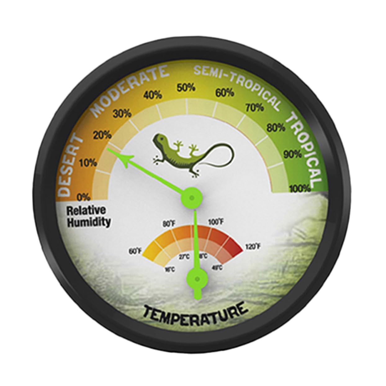 High Precision Reptile Thermometer Hygrometer with Back Sticker Reusable Mechanical Temperature and Humidity Gauge for Terrarium Vivarium Brooder Easy to Install and Design