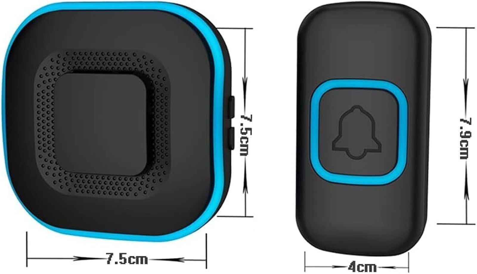 Mothdust Sonnette sans Fil Etanche Carillon de Porte Portee 300m Kit 3X | Sonnette de maison avec 38 melodies 4 niveaux de volume flash LED 1 bouton et 3 recepteurs(White)