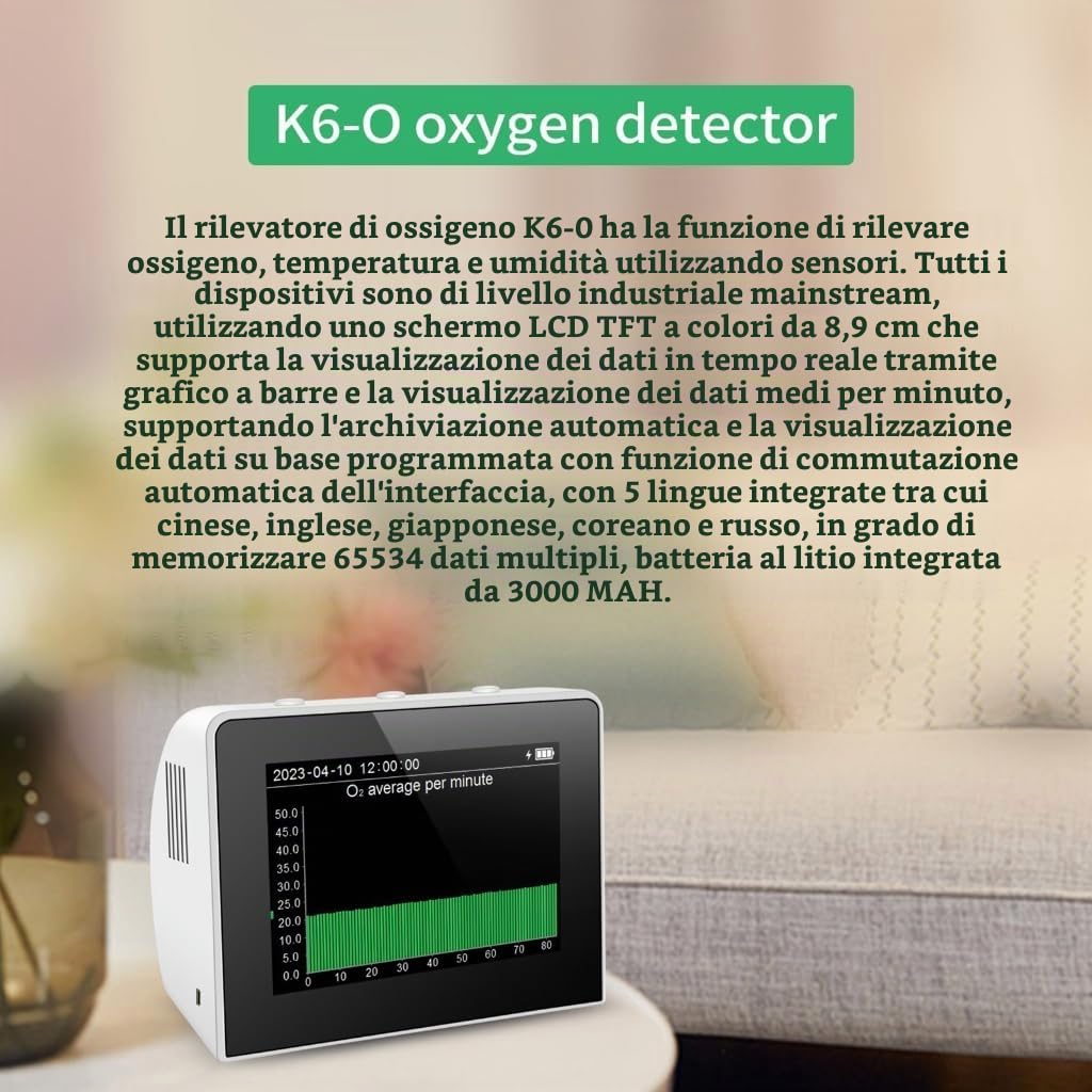 Strumento di monitoraggio dell'ossigeno del dispositivo di misurazione dell'ossigeno per le protezioni ambientali