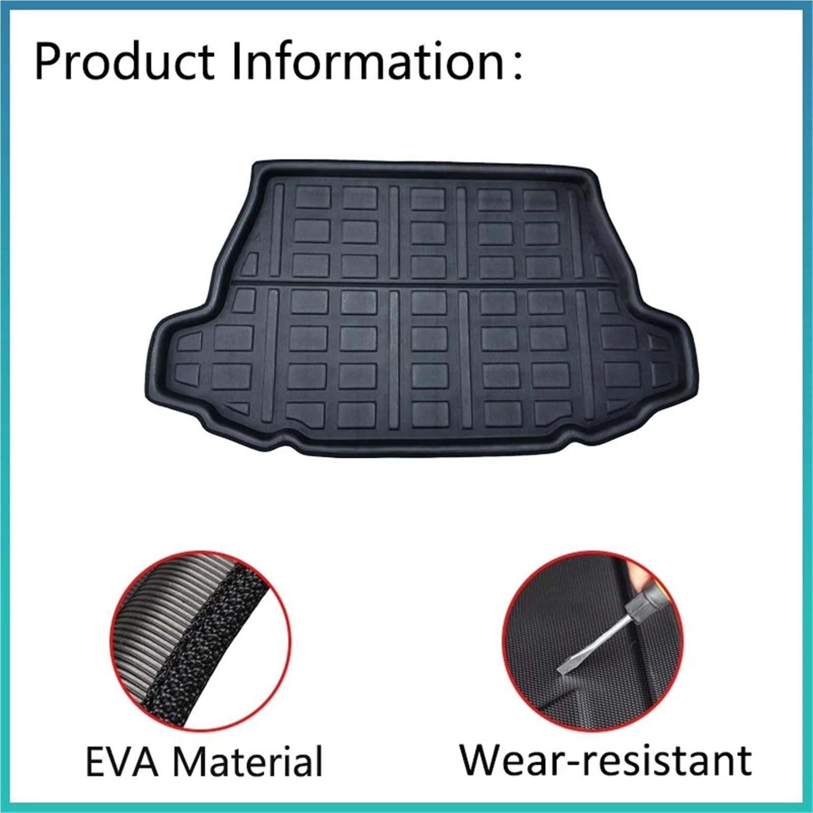 Protection du Coffre Tapis De Coffre Arrière EVA pour Toyota C-HR C HR pour CHR 2018-2020 2021 2022, Accessoire Revêtement Plateau Sol, Botte Chargement, Boue