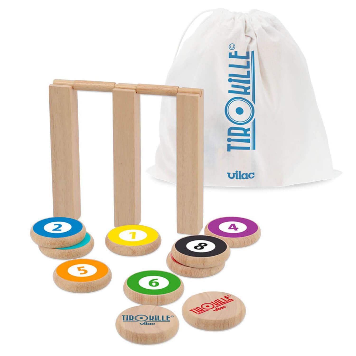 Set of 6 Wooden Skittles 31 cm