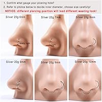 Vista 5 de FANSING - Aro de acero quirúrgico 316L con bisagra, para piercing de nariz, tabique, cartílago, hélix, daith, tragus, rook, conch, labio, lóbulo