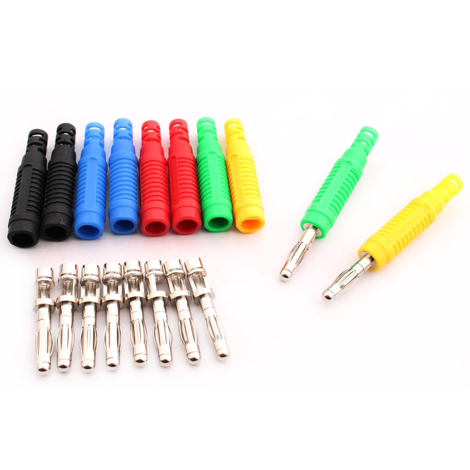 Lot De 12 Fiches Bananes 4 Mm Rouge Et Noir | Courant Max 32 A, Plaqué Or, Pour Câbles 2,5-3,5 Mm | Compatible Multimètre, Tests Électriques, Bricolage