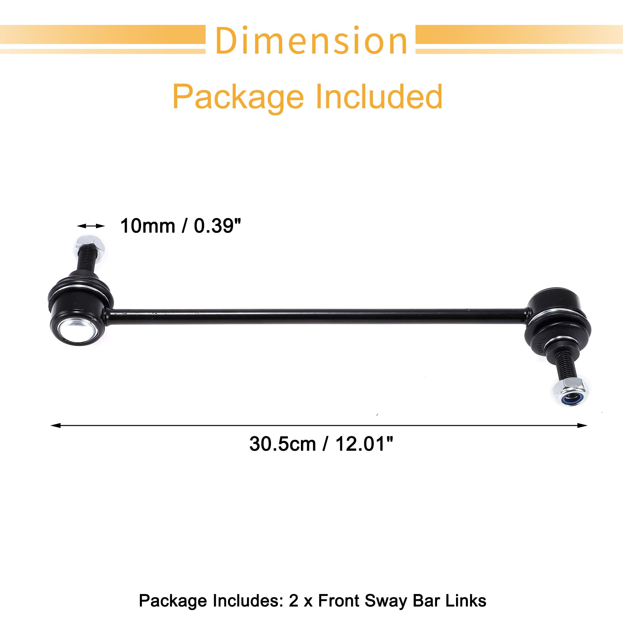 QUARKZMAN 1 Set Front Sway Bar Links Stabilizzatore Kit di collegamento con boccola per Jeep Patriot 2007-2017 per Dodge Caliber 2007-2012 Kit sospensioni