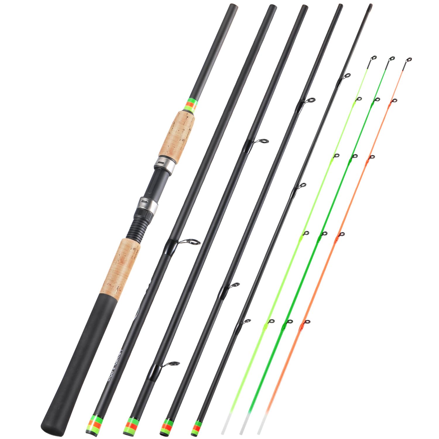 Sougayilang Feeder Rod - Caña de pescar portátil con 3 puntas, varios colores