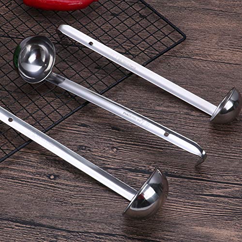 3 Pcs Soup Ladle,Small Stainless Steel Ladles and Spoons Professional Ladle with Hook,Heavy Duty Metal Ladle Kitchen Utensil Spoon for Kitchen Cooking Soup Sauce Soup Gravy Salad Dressing - Image 4