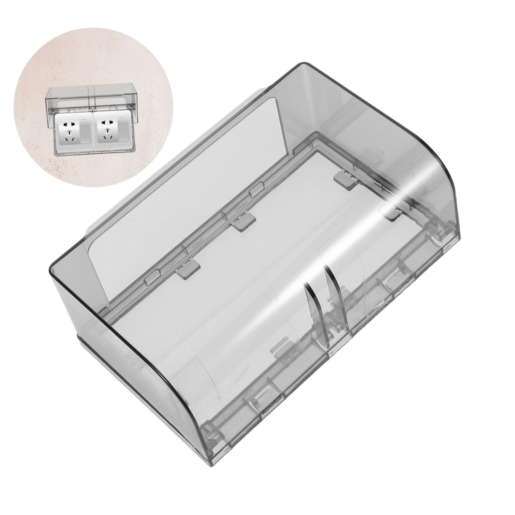 Cabilock Copertura Impermeabile Doppia Per Prese Esterne 2 Posti 4.76X4.76X7.94 Pollici Con Cerniera Protezione Sicurezza Per Bagno Ambienti Umidi