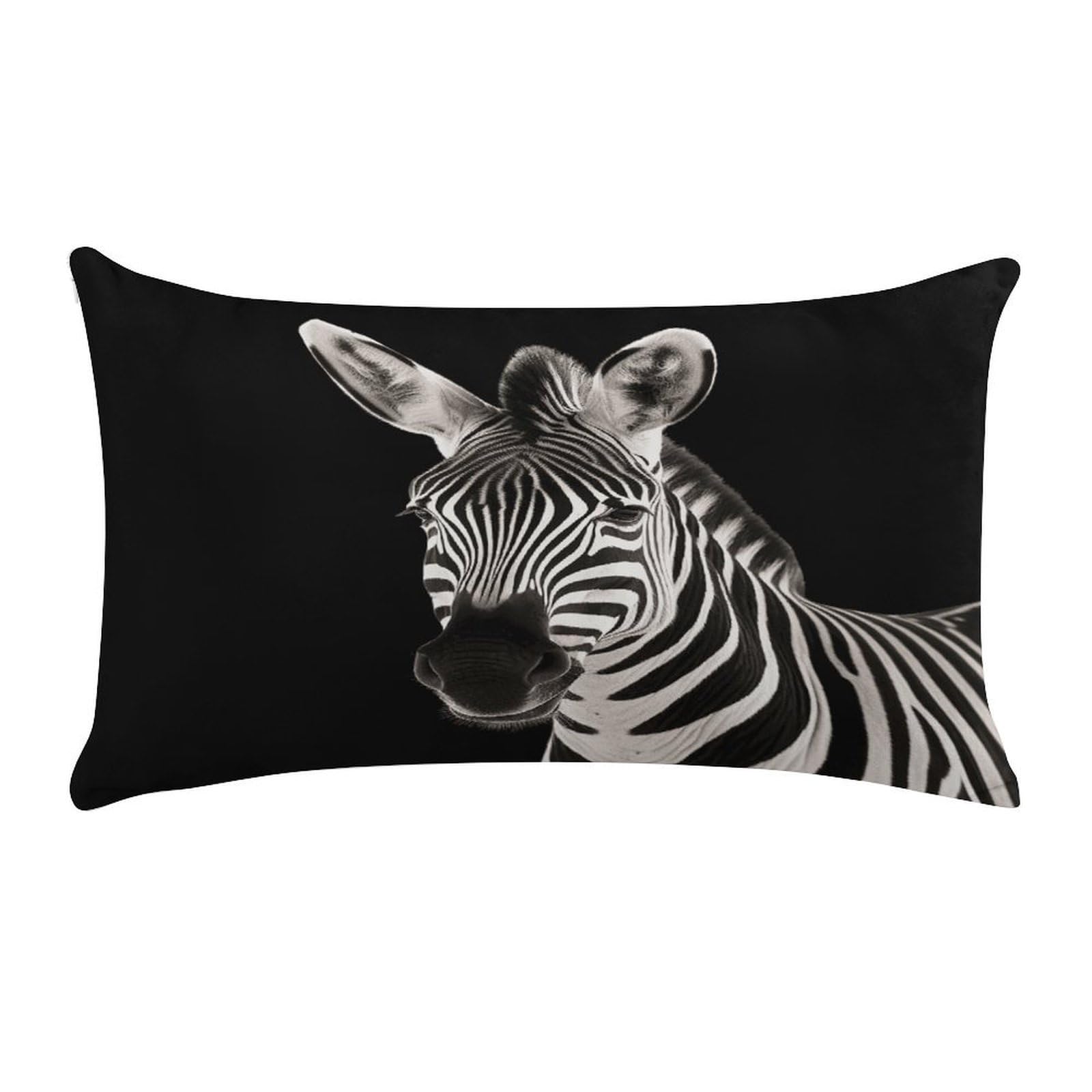 FekiLoot Zebra Throw Pillow Covers Short Plush Rectangular Pillowcase with Zipper Cozy Cushion Cases Ultra Soft Lumbar Pillow Shells for Chair Sofa Home Decor 12" X 20"