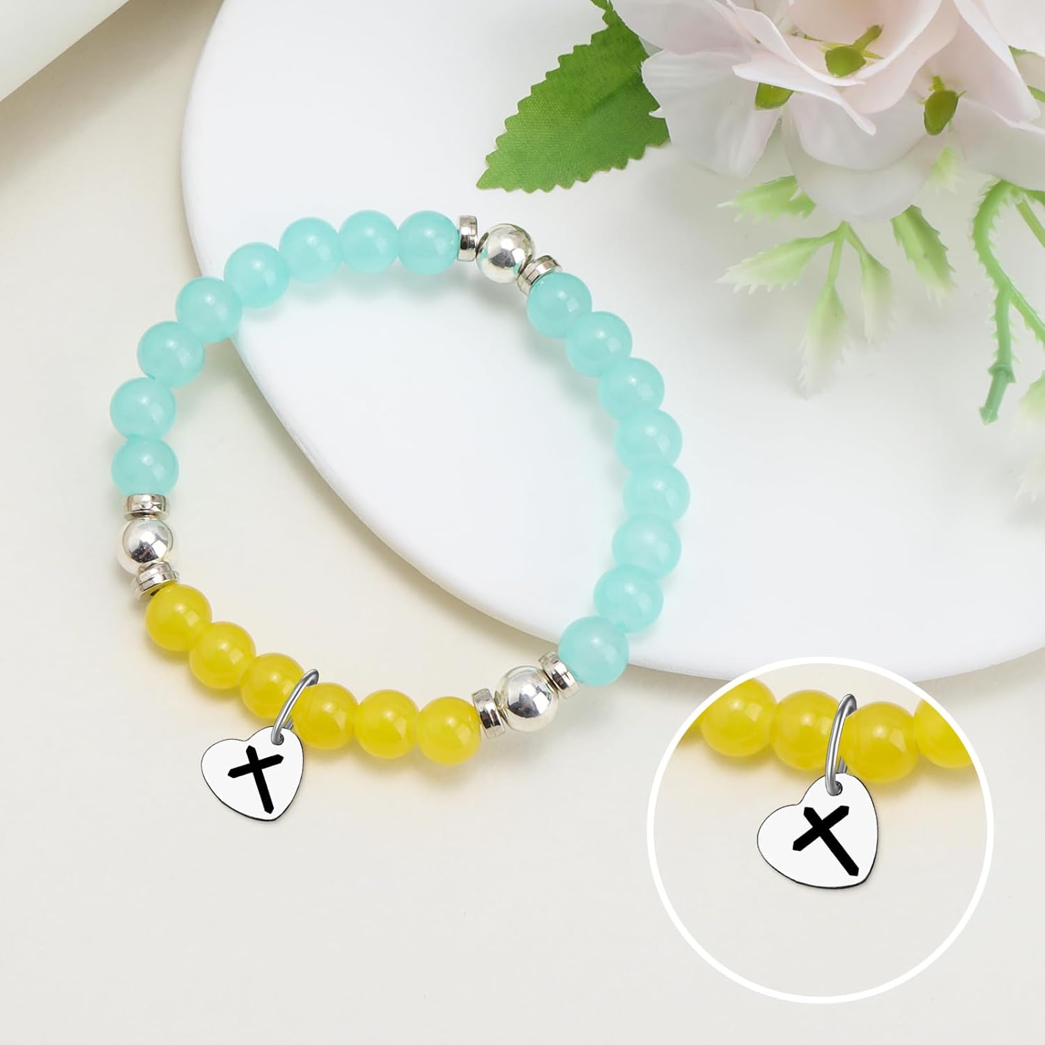 Christian Verse Beads Bracelets for Her Goddaughter Godmother Best Friend Inspirational Scripture Gifts Beaded Bracelets for Women Religious Encouragement Stretch Jewelry Christmas Birthday Present - Image 2