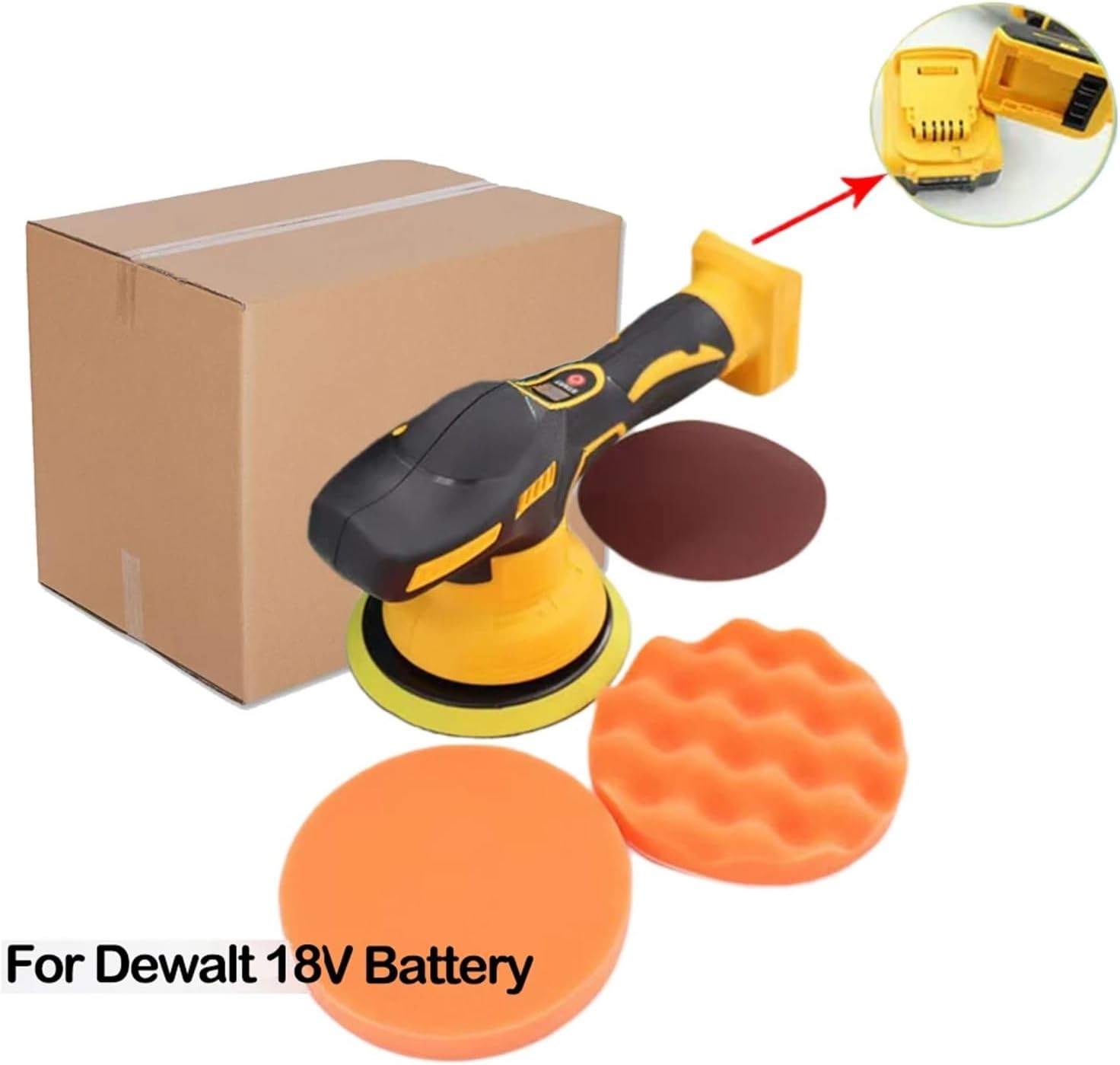 Cordless Car Polisher with 8 Adjustable Gears - Electric Waxing, Sanding, Sealing(For Dewalt)